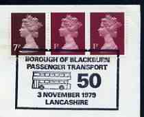 Postmark - Great Britain 1979 cover bearing illustrated cancellation for Blackburn Passenger Transport Anniversary