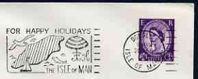 Postmark - Great Britain 1966 cover bearing illustrated slogan cancellation for For Happy Holidays - The Isle of Man, stamps on umbrellas