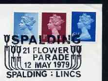 Postmark - Great Britain 1979 cover bearing illustrated cancellation for Spalding Flower Festival, stamps on , stamps on  stamps on flowers