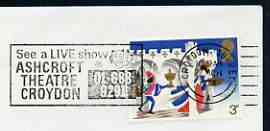 Postmark - Great Britain 1974 cover bearing illustrated slogan cancellation for Ashcroft Theatre, Croydon, stamps on , stamps on  stamps on theatres