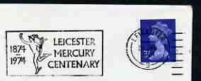 Postmark - Great Britain 1974 cover bearing illustrated slogan cancellation for Leicester Mercury Centenary, stamps on newspapers