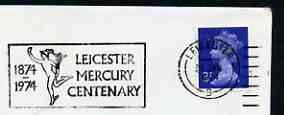 Postmark - Great Britain 1974 cover bearing illustrated slogan cancellation for Leicester Mercury Centenary, stamps on , stamps on  stamps on newspapers