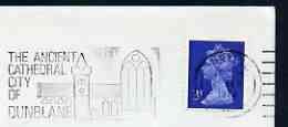 Postmark - Great Britain 1974 cover bearing illustrated slogan cancellation for Dunblane Cathedral, stamps on cathedrals