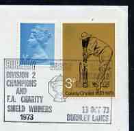 Postmark - Great Britain 1973 cover bearing illustrated cancellation for Burnley v QPR, stamps on , stamps on  stamps on football, stamps on  stamps on sport