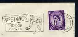 Postmark - Great Britain 1965 cover bearing illustrated slogan cancellation for Prestwick Indoor Bowls, stamps on sport, stamps on bowls