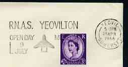 Postmark - Great Britain 1966 cover bearing illustrated slogan cancellation for RNAS Yeovilton Open Day, stamps on aviation