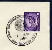 Postmark - Great Britain 1966 cover bearing illustrated cancellation for Rotary International Annual Conference, Blackpool, stamps on rotary