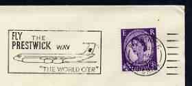 Postmark - Great Britain 1966 cover bearing illustrated slogan cancellation for Fly the Prestwick Way, stamps on aviation, stamps on airports