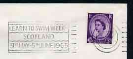 Postmark - Great Britain 1965 cover bearing illustrated slogan cancellation for 'Learn to Swim week - Scotland', stamps on swimming, stamps on scots, stamps on scotland