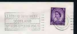 Postmark - Great Britain 1965 cover bearing illustrated slogan cancellation for Learn to Swim week - Scotland, stamps on swimming, stamps on scots, stamps on scotland