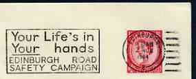 Postmark - Great Britain 1964 cover bearing illustrated slogan cancellation for Edinburgh Road Safety Campaign (Your Life's in Your Hands), stamps on , stamps on  stamps on road safety, stamps on  stamps on scots, stamps on  stamps on scotland
