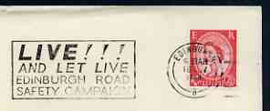 Postmark - Great Britain 1964 cover bearing illustrated slogan cancellation for Edinburgh Road Safety Campaign (Live and Let Live), stamps on , stamps on  stamps on road safety, stamps on  stamps on scots, stamps on  stamps on scotland