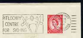 Postmark - Great Britain 1964 cover bearing illustrated slogan cancellation for Pitlochry centre for Skiing, stamps on skiing