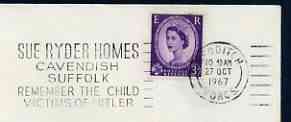 Postmark - Great Britain 1967 cover bearing slogan cancellation for Sue Ryder Homes - Remember the Child Victims of Hitler, stamps on , stamps on  stamps on children, stamps on  stamps on , stamps on  stamps on  ww2 , stamps on  stamps on 