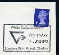 Postmark - Great Britain 1973 cover bearing illustrated cancellation for Whitby Methodist Church, stamps on , stamps on  stamps on religion, stamps on  stamps on churches