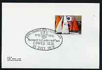 Postmark - Great Britain 1975 card bearing illustrated cancellation for Royal Thames Yacht Club, Cowes, stamps on , stamps on  stamps on yachts, stamps on  stamps on anchors
