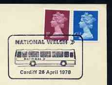 Postmark - Great Britain 1978 cover bearing illustrated cancellation for National Welsh Buses, stamps on buses, stamps on transport