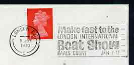 Postmark - Great Britain 1970 cover bearing illustrated slogan cancellation for London International Boat Show, stamps on , stamps on  stamps on ships, stamps on  stamps on yachts