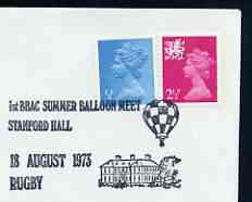 Postmark - Great Britain 1973 cover bearing illustrated cancellation for 1st BBAC Balloon Meet, stamps on balloons