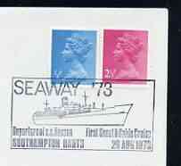 Postmark - Great Britain 1973 cover bearing illustrated cancellation for Seaway '73, Scout & Guide Cruise on SS Nevasa, stamps on ships, stamps on scouts, stamps on guides
