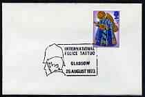 Postmark - Great Britain 1973 cover bearing illustrated cancellation for International Police Tattoo, Glasgow, stamps on , stamps on  stamps on police, stamps on  stamps on scots, stamps on  stamps on scotland