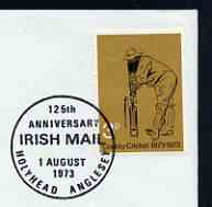 Postmark - Great Britain 1973 cover bearing illustrated cancellation for 125th Anniversary of Irish Mail, stamps on , stamps on  stamps on postal