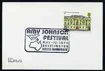 Postmark - Great Britain 1975 card bearing illustrated cancellation for  Amy Johnson Festival, stamps on , stamps on  stamps on aviation, stamps on  stamps on women