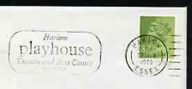 Postmark - Great Britain 1975 cover bearing illustrated slogan cancellation for Harlow Playhouse Theatre, stamps on theatres