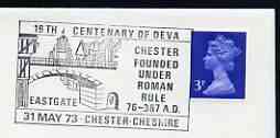 Postmark - Great Britain 1973 cover bearing illustrated cancellation for 19th Century of Deva, Chester, stamps on , stamps on  stamps on romans, stamps on  stamps on bridges