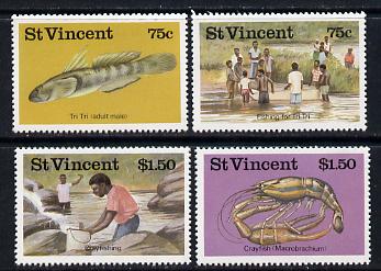 St Vincent 1986 Freshwater Fishing set of 4 (SG 1045-48) unmounted mint, stamps on , stamps on  stamps on fish, stamps on marine-life