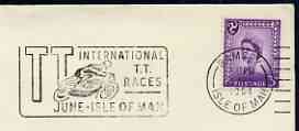 Postmark - Great Britain 1964 cover bearing illustrated slogan cancellation for International TT Races, Isle of Man, stamps on motorbikes, stamps on sport