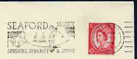 Postmark - Great Britain 1964 cover bearing illustrated cancellation for Seaford (showing Golfer), stamps on sport, stamps on golf