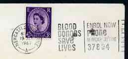 Postmark - Great Britain 1967 cover bearing slogan cancellation for Blood Donors Save Lives (Newcastle), stamps on blood, stamps on medical