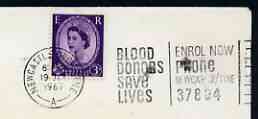 Postmark - Great Britain 1967 cover bearing slogan cancellation for Blood Donors Save Lives (Newcastle), stamps on , stamps on  stamps on blood, stamps on  stamps on medical