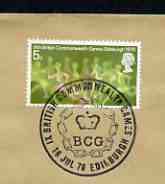 Postmark - Great Britain 1970 cover bearing illustrated cancellation for 9th British Commonwealth Games, stamps on sport