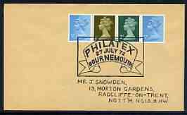 Postmark - Great Britain 1972 cover bearing special cancellation for Philatex 1972 (Bournemouth), stamps on , stamps on  stamps on stamp exhibitions