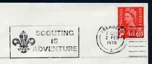 Postmark - Great Britain 1970 cover bearing illustrated slogan cancellation for Scouting is Adventure (Aberdeen), stamps on scouts, stamps on scots, stamps on scotland     