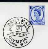 Postmark - Great Britain 1968 cover bearing special cancellation for Daily Mail New Year Show, stamps on newspapers