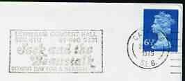 Postmark - Great Britain 1975 cover bearing illustrated slogan cancellation for 'Jack And The Beanstalk' at the Lewisham Theatre, stamps on music, stamps on theatres