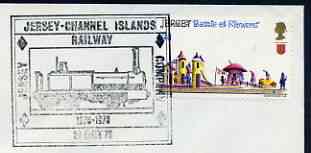 Postmark - Jersey 1970 cover bearing illustrated cancellation for Jersey Railway Company Centenary, stamps on railways
