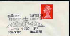 Postmark - Great Britain 1970 cover bearing illustrated cancellation for 30th Anniversary of Battle of Taranto, stamps on , stamps on  stamps on militaria, stamps on  stamps on battles, stamps on  stamps on , stamps on  stamps on  ww2 , stamps on  stamps on , stamps on  stamps on anchors