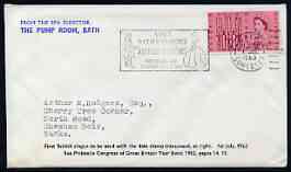 Postmark - Great Britain 1963 cover bearing illustrated slogan cancellation for Bath's Assembly Rooms, Museum of Costume, stamps on costumes, stamps on museums