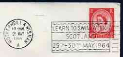 Postmark - Great Britain 1964 cover bearing illustrated slogan cancellation for 'Learn to Swim Week - Scotland', stamps on , stamps on  stamps on swimming, stamps on  stamps on scots, stamps on  stamps on scotland