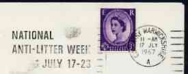 Postmark - Great Britain 1967 cover bearing slogan cancellation for For National Anti-Litter Week, stamps on environment
