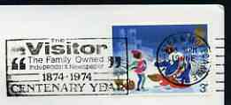 Postmark - Great Britain 1974 cover bearing illustrated slogan cancellation for the Centenary of 'The Visitor', stamps on newspapers