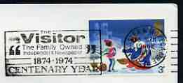 Postmark - Great Britain 1974 cover bearing illustrated slogan cancellation for the Centenary of 'The Visitor', stamps on , stamps on  stamps on newspapers