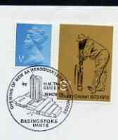 Postmark - Great Britain 1973 cover bearing illustrated cancellation for Opening of new AA Headquarters, Basingstoke, stamps on , stamps on  stamps on cars, stamps on  stamps on 