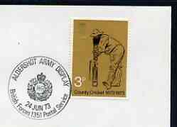 Postmark - Great Britain 1973 cover bearing illustrated cancellation for Aldershot Army Display (BFPS), stamps on militaria