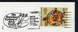 Postmark - Great Britain 1975 cover bearing illustrated slogan cancellation for the Hartshead festival of Arts & Crafts, stamps on , stamps on  stamps on arts, stamps on  stamps on 