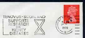 Postmark - Great Britain 1970 cover bearing illustrated slogan cancellation for Tenovus - Scotland Supports research on Kidney Diseases, stamps on medical, stamps on diseases, stamps on scots, stamps on scotland